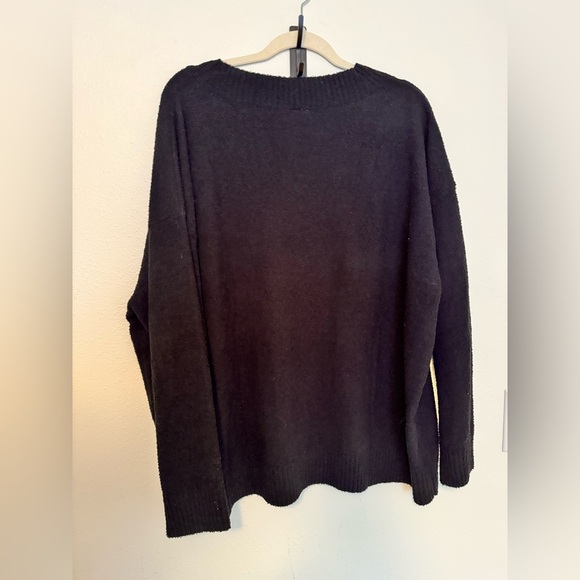 NEW Eberjey Recycled Boucle Boyfriend Oversized Sweater Size XL Black NWT - Picture 4 of 8